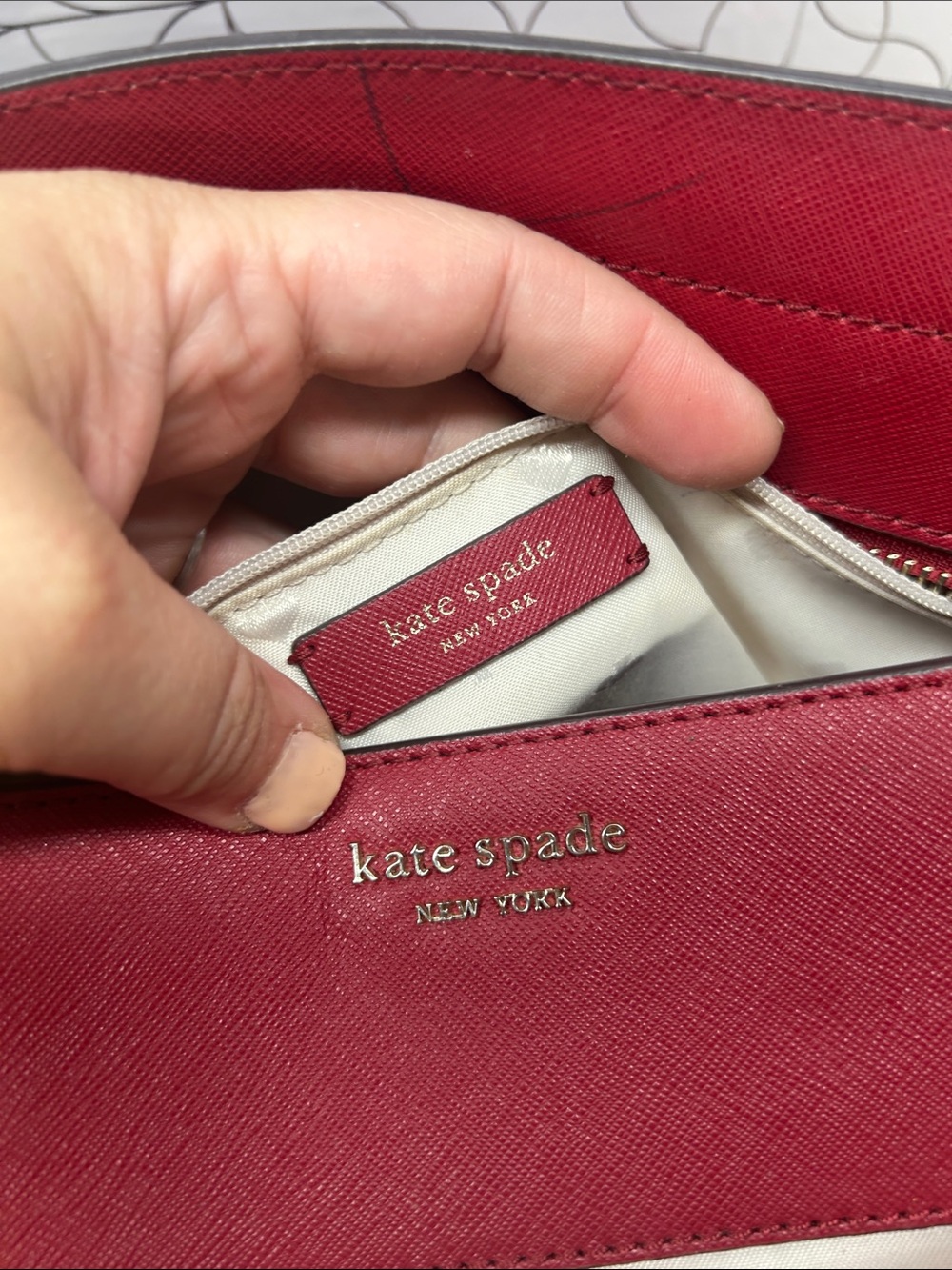 0797 Kate spade red saffiano leather satchel bag 269890797 - Picture 6 of 15